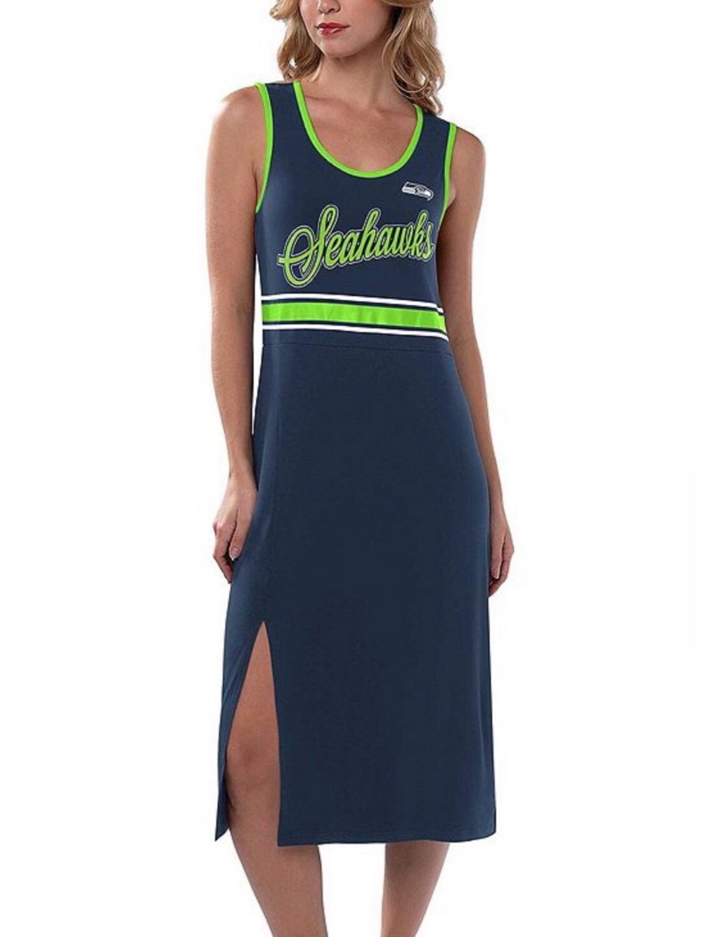 Seattle Seahawks G-III 4Her Main Field Navy Maxi Dress 2X NWOT
